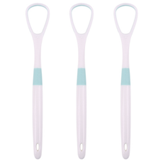 線條刮舌器 舌頭清潔器 薄荷色, 3個