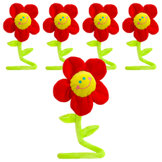 絨毛太陽花娃娃 大, 45cm, 紅色, 5個