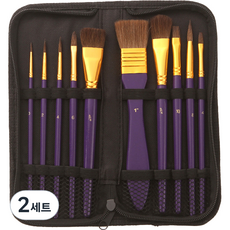 Liz J 美術用品 壓克力畫 背景刷 + 帆布袋 套組 04 紫色柱形 小, 2套, 240 x 100 x 10