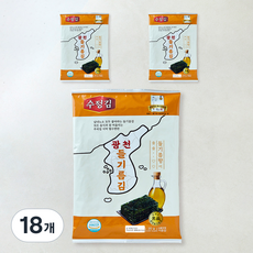 수정김 광천 들기름김, 20g, 18개, 1개입