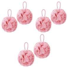 Pernoel 緻密柔軟懸掛式泡泡淋浴球套裝, 粉色, 3個, 2個裝