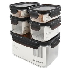 LocknLock 樂扣樂扣 BISfree 積木晶透保鮮盒 主體改質PCT 塑膠, 260ml2個 + 450ml2個 + 1500ml1個, 1組