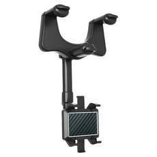 GLiTTER 宇堂 汽車後視鏡可旋轉手機導航支架 GT-1951 360°高度靈活調節, 黑色, 1組