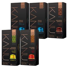 카누 바리스타 머신 전용 캡슐커피 에티오피아 예가체프 9.5g 10p + 콜롬비아톨리마 9.5g 10p + 인도네시아수마트라 9.5g 10p + 프라우드오션 9.5G 20p, 1세트