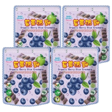 BABY SECRET 寶寶的秘密 有機米餅, 4包, 藍莓 + 蘋果, 25g
