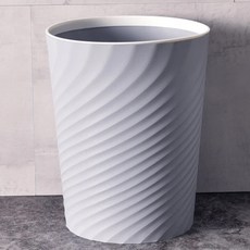 Life+ 北歐ins風 創意時尚波紋壓圈無蓋垃圾桶 10L, 22.5 x 28.5 x 18.5cm, 質感灰