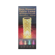 玫瑰光影水晶氛圍燈 USB充電觸摸檯燈