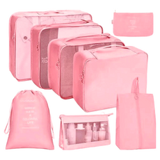 旅行收納袋八件套, 03 粉色