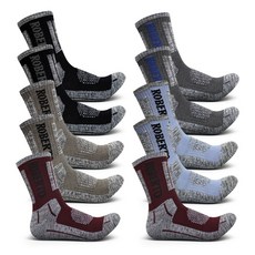 ROBERTO 男士高級中筒登山襪, 隨機出貨, 10個