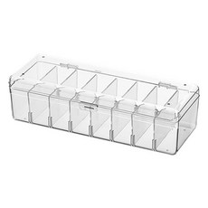 Starium 大容量小卡名片桌上收納盒 8格, 1個, 透明