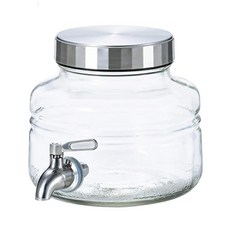 ADERIA GLASS 日本進口 時尚飲料桶 附不鏽鋼水龍頭, 單一顏色, 2L, 1個