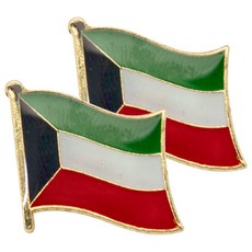 A-ONE 匯旺 科威特國旗別針 金屬合金 徽章烤漆 電鍍青銅, 彩色, 2件