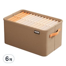 예홈 리빙 수납 옷정리함, 골드베이지, 6개