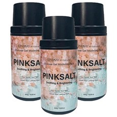 韓國 LINDSAY re:natural系列 粉紅鹽軟膜粉 300g 保濕亮白 居家SPA護膚體驗, 1入, 3罐