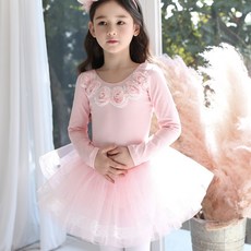 TUTUNCO 女童Amelie蕾絲內褲分離式長袖芭蕾舞衣褲套裝