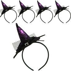 LivingDA 尖頂帽萬圣節髮箍, 紫色, 5個