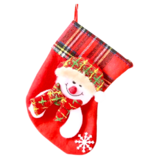 裝飾聖誕襪 紅色雪人造型 5支裝, 雪人, 1組, 長16cm x 寬13cm