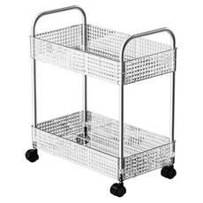 FAmILyLIFE 生活 輕奢鑽紋附輪夾縫置物架 2層 加大款 A-206 36.7 x 21 x 43.5cm 1.2kg, 1個