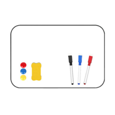 Block Mart 雙面磁性迷你白板 + 3支白板筆 + 3個磁鐵架 + 1個板擦 套組, 混合色