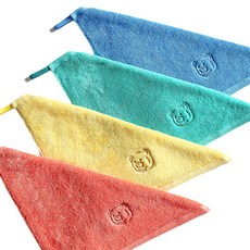 maison de cotton Coma 40 Bear Hand 優質手巾 4 件套, 1套, 三文魚粉、黃油黃、流行薄荷、海藍