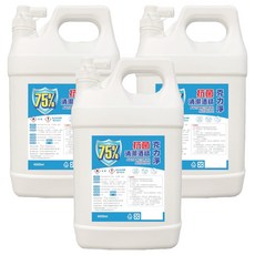 克力淨 75%抗菌清潔酒精, 4L, 3桶