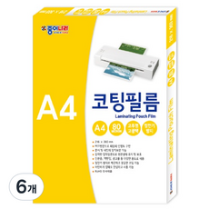 종이나라 코팅필름 80mic 100p, 6개, A4