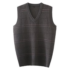男士 DM V領提花針織背心