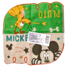 MARUSHIN 丸真 米奇與布魯托小方巾 100%棉 25x25cm, 米奇, 1個