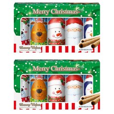 Kjeldsens 豪華威化捲心酥聖誕禮盒 綠色, 巧克力威化餅 3p + 香草威化餅 2p, 2組