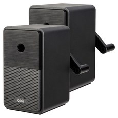 deLi 得力 復古喇叭造型5段筆芯調節旋轉式削鉛筆機, 深灰色, 2個