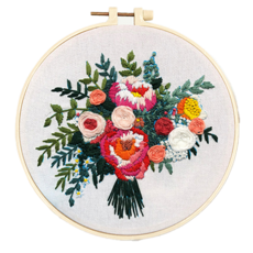 타이탄 DIY 십자수 키트 + 20cm 링 세트, 분홍색의꿈, 1세트