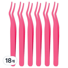 바움미루 속눈썹 핀셋, 18개, 풀 딥핑크