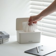 스토리빙 물티슈 보관 케이스 디스펜서 박스, 화이트, 1개