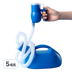 Join Made 大容量男性用簡易便攜式尿壺 + 床邊用集尿器 2L 套組, 5套, 藍色