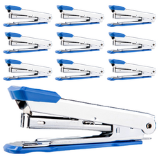 deLi 得力 金屬釘書機 E0224N, 藍色, 10個