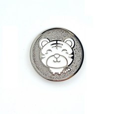 GIVOTGOLF 十二生肖圓形籌碼角色高爾夫球標, 寅虎 (銀色), 1個