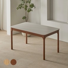 파로마 채튼 세라믹 원목식탁 4인용 1400 방문설치, 월넛 + 베이지상판