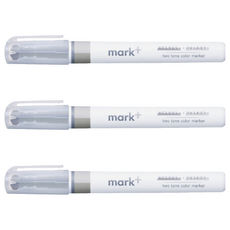 KOKUYO 國譽 mark plus 獨角仙同色系螢光筆, 灰色, 3支