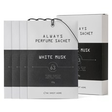 더스윗홈 올웨이즈 퍼퓸사쉐 옷장방향제, 20g, 4개, 화이트 머스크