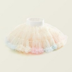 Iyumong 女童學院風荷葉邊蛋糕雪紡迷你裙