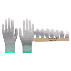 JIAHON嘉鴻牌 合手型棉紗加碳纖維絲手套, 10雙, 灰色