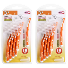 DentQ 專業L型牙間刷, 1mm, 10支, 2組
