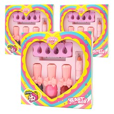 粉紅公主粉紅心形化妝盒, 心B套裝, 3組