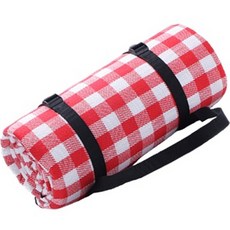 행복의모든것 방수 캠핑 특대형 피크닉 매트, 레드체크