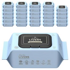 리벤스 유아용 시그니처 블루 도톰한 엠보싱 물티슈 캡형, 75g, 70매, 40개