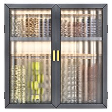 壁掛雙開門吊櫃 BF098-3 2層寬40cm, 黑色