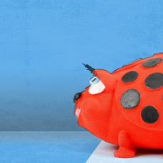 LANCO 레이디무 라텍스 강아지 장난감, 혼합 색상, 1개