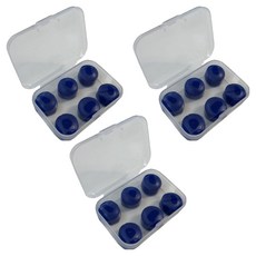 TIS 可塑型DIY耳塞 海軍藍, 3個, 6入