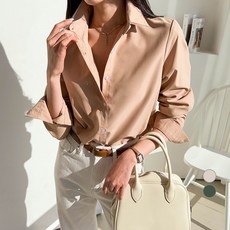 2nd Ground 女款基本無褶皺長袖襯衫