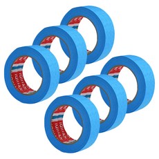 iQIHAN 칼라 마스킹 종이테이프 25mm x 15m, 블루, 6개